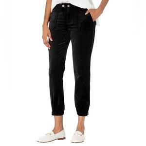 PAIGE Women's Mayslie Mid Rise Lustrous Black Velvet Jogger Size 30 LNC